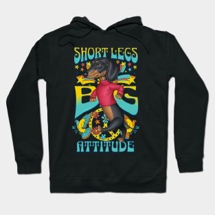 Doxie Dog walking with Short Legs Big Attitude Dachshund tee Hoodie